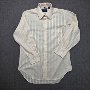 Givenchy for Chesa Mens Vintage Striped Button Down Shirt Cream 15.5-32